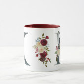 Mug Boho Floral Monogram K Café (Centre)