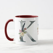 Mug Boho Floral Monogram K Café (Gauche)