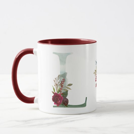 Mug Boho Floral Monogram L Café (Gauche)