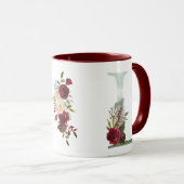 Mug Boho Floral Monogram L Café (Devant droit)