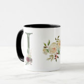 Mug Boho Floral Monogramme J Café (Devant gauche)