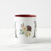 Mug Boho Floral Monogramme M Café (Centre)