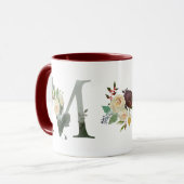 Mug Boho Floral Monogramme M Café (Devant gauche)