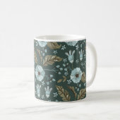 Mug Boho Floral Motif Bleu (Devant droit)