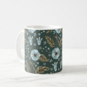 Mug Boho Floral Motif Bleu (Devant gauche)