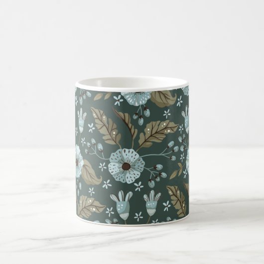 Mug Boho Floral Motif Bleu (Centre)