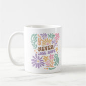 Mug Boho Floral Retro ne perdez jamais espoir (Gauche)