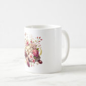 Mug Boho Floral Tortue de mer rose Fleur (Devant droit)