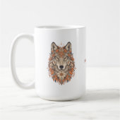 Mug Boho Floral Wolf Psychedelic Art  (Gauche)