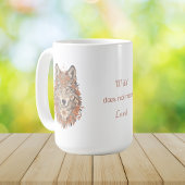 Mug Boho Floral Wolf Psychedelic Art