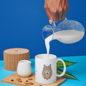 Mug Boho Floral Wolf Psychedelic Art 