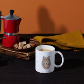 Mug Boho Floral Wolf Psychedelic Art 