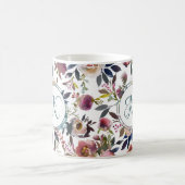 Mug Boho Flowers vert rose Monogramme (Centre)
