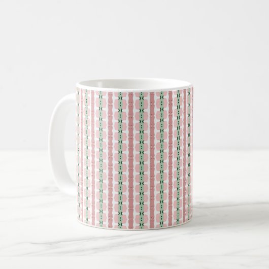 Mug Boho Funky Retro Eclectique Pastel Stripe de Noël (Devant gauche)