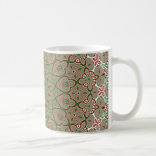 Mug Boho Hippie Funky Trippy Orné Mandala de Noël (Droite)