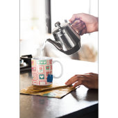 Mug Boho Love & Hearts Motif Fleur Postage Timbre