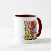Mug Boho "Mama" Stacked Typography (Devant droit)