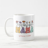 Mug Boho Mama Texte avec Fleurs et Noms d'Enfants (Gauche)