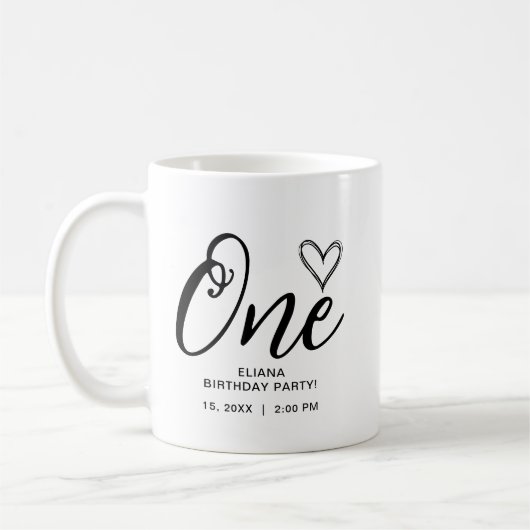 Mug Boho minimaliste moderne 1er anniversaire (Gauche)