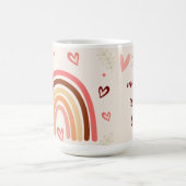 Mug Boho moderne arc-en-ciel Pois Amour et Harts (Centre)