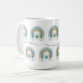 Mug BOHO Moderne Arc-en-ciel Soleil Coeur Aquarelle Bl (Devant gauche)