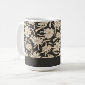 Mug Boho Moderne Botanique Noir Ivoire Personnalisé (Devant gauche)