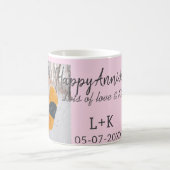 Mug Boho moderne heureux anniversaire ajouter nom date (Centre)