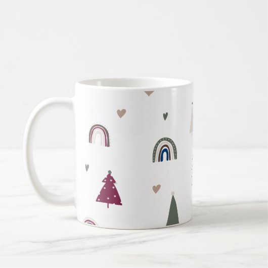 Mug Boho moderne Noël Arc-en-ciel et impression cardia (Gauche)