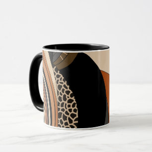 Mug Boho moderne orange noir neutre
