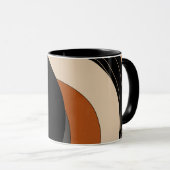 Mug Boho moderne orange noir neutre (Devant droit)