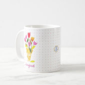 Mug Boho Moderne Tulips Printemps de Pâques Illustré à (Devant gauche)