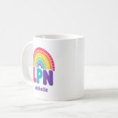Mug Boho Monogramme Arc-en-ciel LPN (Devant gauche)