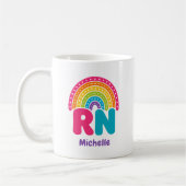 Mug Boho Monogramme Arc-en-ciel RN (Gauche)