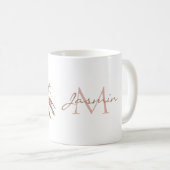 Mug Boho Monogramme Fleurs Séchées d'Herbe de Pampas R (Devant droit)
