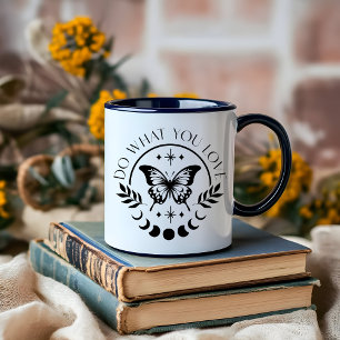 Mug Boho Moon affirmation minimaliste noir et blanc