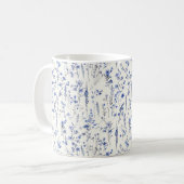 Mug Boho Navy Fleurs sauvages d'aquarelle bleu (Devant gauche)