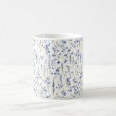 Mug Boho Navy Fleurs sauvages d'aquarelle bleu (Centre)