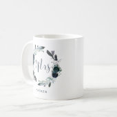 Mug Boho Navy Peony Floral Wreath | Mme (Devant gauche)