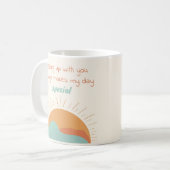 Mug Boho Orange Mountain Soleil Faire Mon Jour Spécial (Devant gauche)