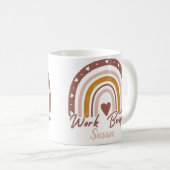 Mug Boho personnalisé Rainbow Work Bestie Personnalisé (Devant droit)
