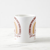 Mug Boho personnalisé Rainbow Work Bestie Personnalisé (Centre)