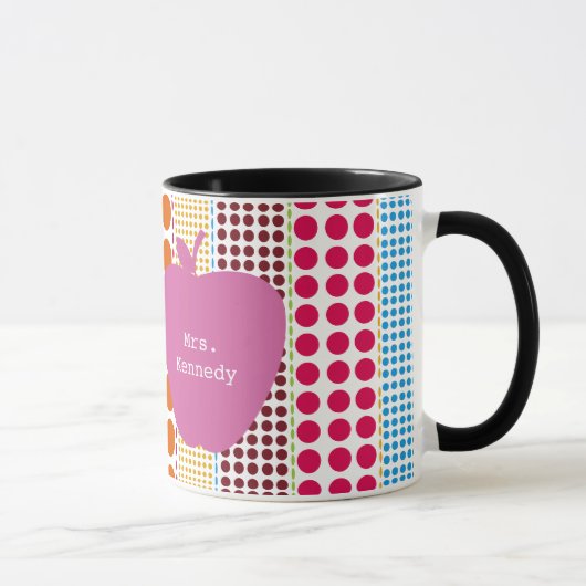 Mug Boho pointille le professeur rose d'Apple (Droite)