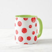 Mug Boho polka point motif l Rouge et blanc l Vert (Devant droit)