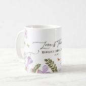 Mug Boho Purple Florals Fête des mariées Party (Devant gauche)