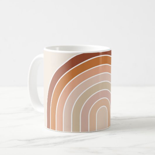 Mug Boho Rainbow Beige Terracotta (Devant gauche)