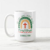 Mug Boho Rainbow Merry and Bright Christmas (Gauche)