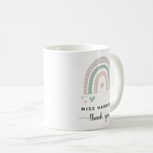 Mug Boho Rainbow Sage enseignant Merci (Devant droit)