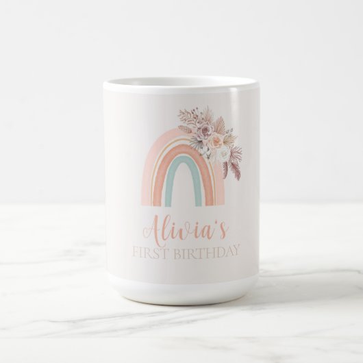 Mug Boho Rainbow Watercolor Premier anniversaire (Centre)