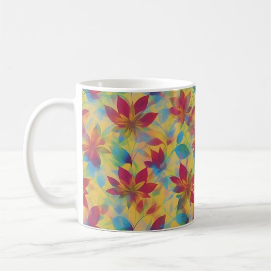 Mug BOHO Red Floral Design (Gauche)