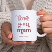 Mug Boho Retro Texte | Love you Mum Dégradé Rose